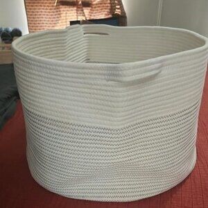 New XXXL Large Cotton Rope Blanket Basket Living Room, Woven Rope Storage Basket